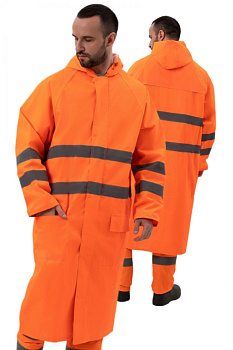 Плащ дождевик сигнальный оранжевый